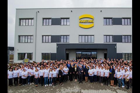 Harting Technology Group has completed a €5·5m project to expand its rail and industrial connector, cable and sensor factory at Sibiu.